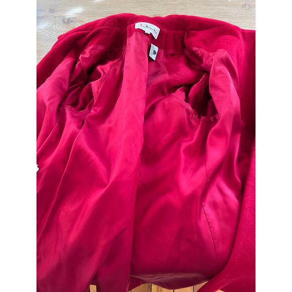 Vintage Talbots Cherry red Oversized Wool Coat 6 - Picture 9 of 9